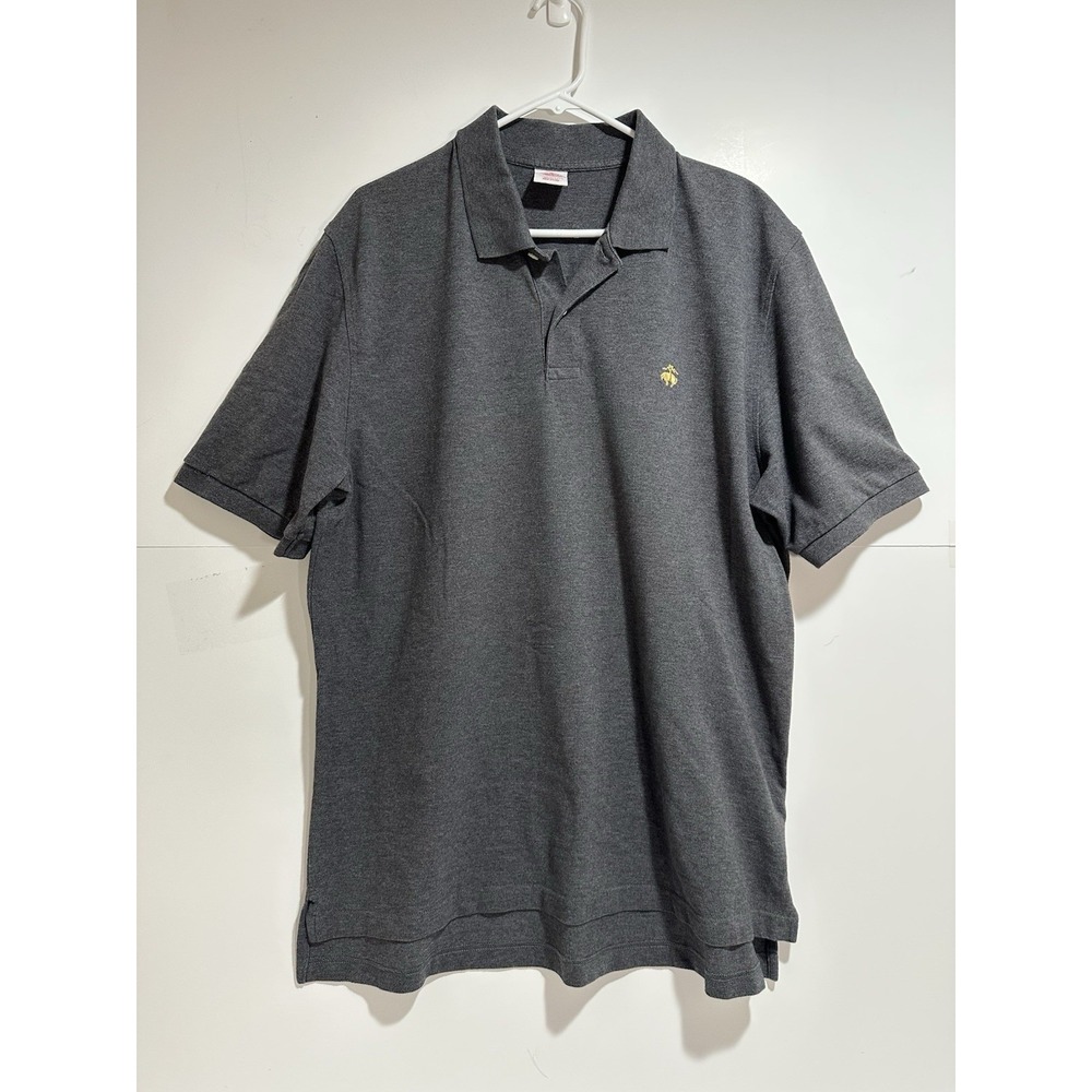 BROOKS BROTHERS - MEN'S 1818 PERFORMANCE POLO SHORT SLEEVE SHIRT XL GRAY